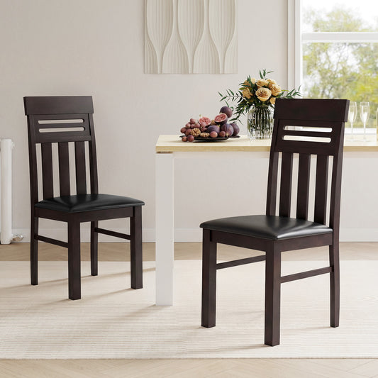 High Back Dining Chairs Set of 2 with Ergonomic Support