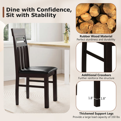 High Back Dining Chairs Set of 2 with Ergonomic Support