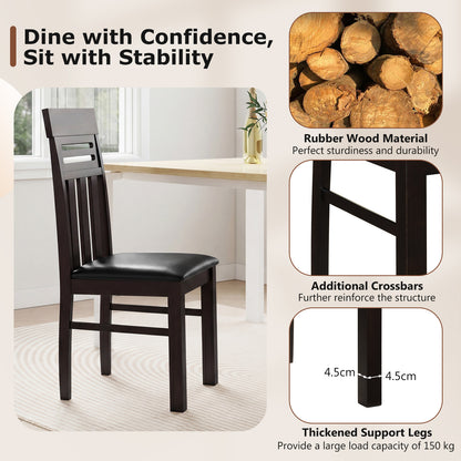 High Back Dining Chairs Set of 2 with Ergonomic Support