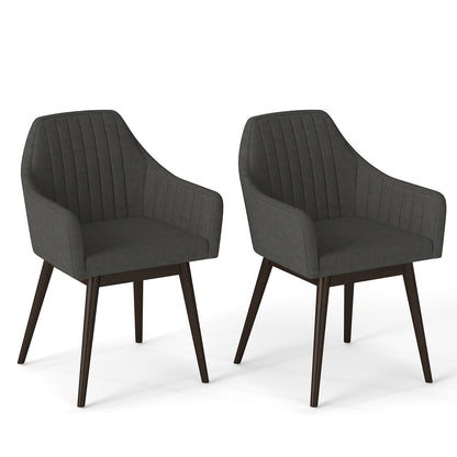 Upholstered Dining Chairs Set of 2 with Padded Backrest