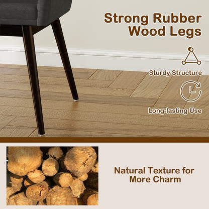 Upholstered Dining Chairs Set of 2 with Padded Backrest