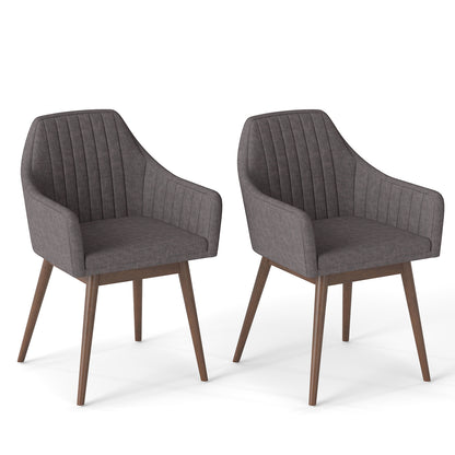 Upholstered Dining Chairs Set of 2 with Padded Backrest