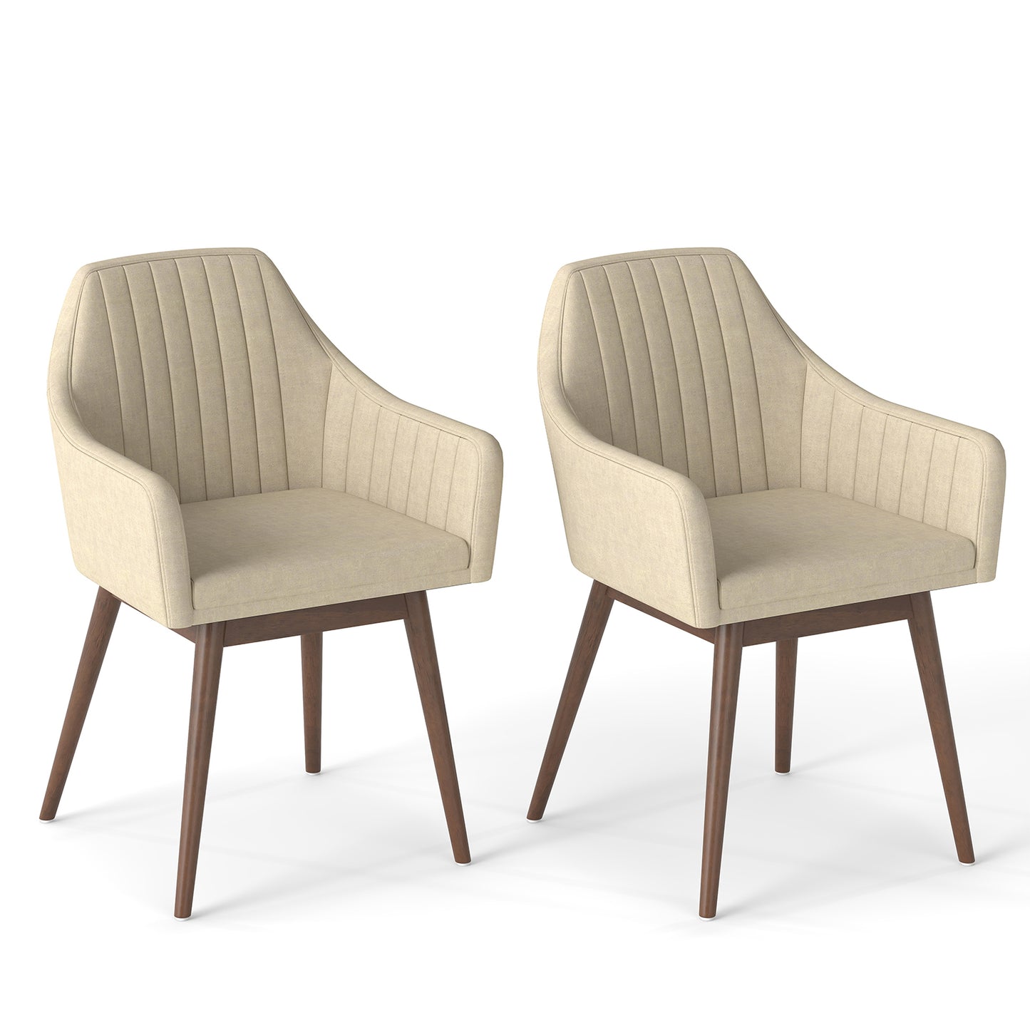 Upholstered Dining Chairs Set of 2 with Padded Backrest