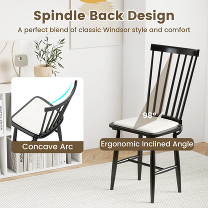 Windsor Dining Chairs Set of 2 with Removable Cushions