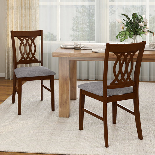 Padded Dining Chairs Set of 2 with Ergonomic Backrest