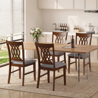 Padded Dining Chairs Set of 2 with Ergonomic Backrest