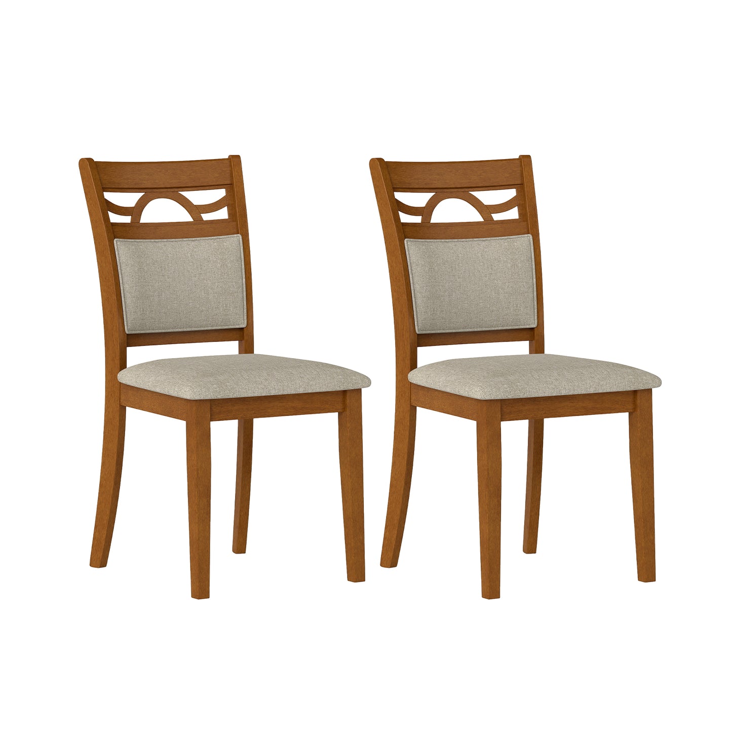 Upholstered Dining Chairs Set of 2 with Rubber Wood Frame