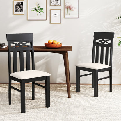 High Back Dining Chairs Set of 2 with Padded Seats