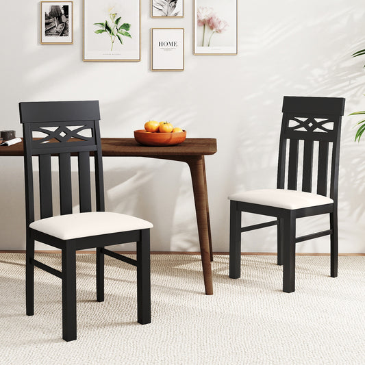 High Back Dining Chairs Set of 2 with Padded Seats