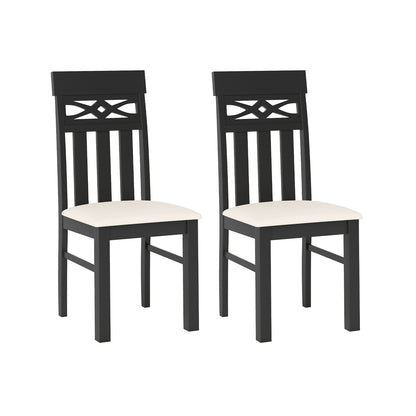 High Back Dining Chairs Set of 2 with Padded Seats