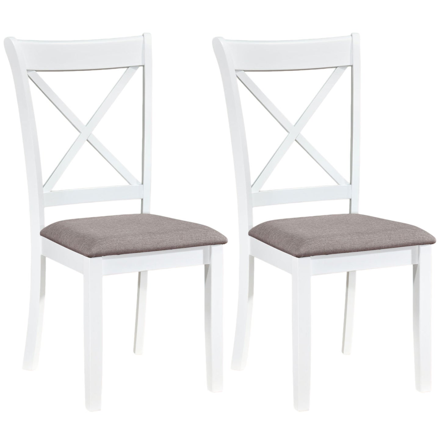 Rubber Wood Dining Chairs Set of 2 with Padded Seats