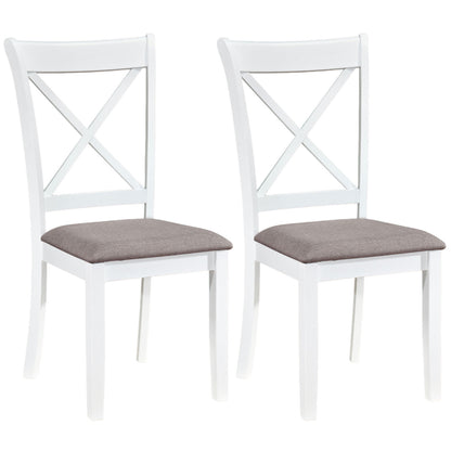 Rubber Wood Dining Chairs Set of 2 with Padded Seats