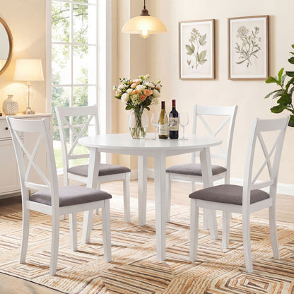 Rubber Wood Dining Chairs Set of 2 with Padded Seats