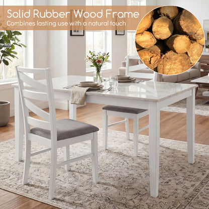 Dining Chairs Set of 2 with Rubber Wood Frames