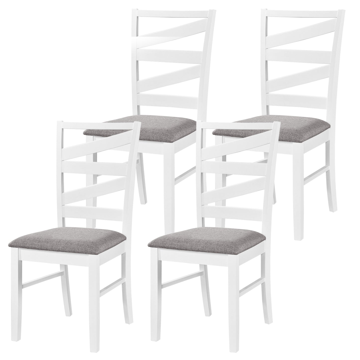 Dining Chairs Set of 4 with Rubber Wood Frames and Backrests