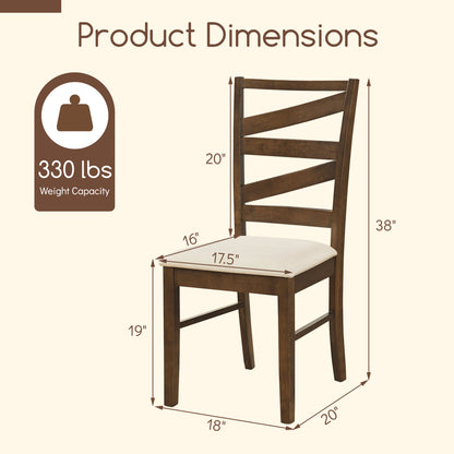 Dining Chairs Set of 4 with Rubber Wood Frames and Backrests