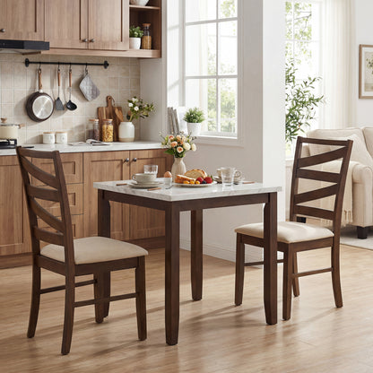 Dining Chairs Set of 4 with Rubber Wood Frames and Backrests