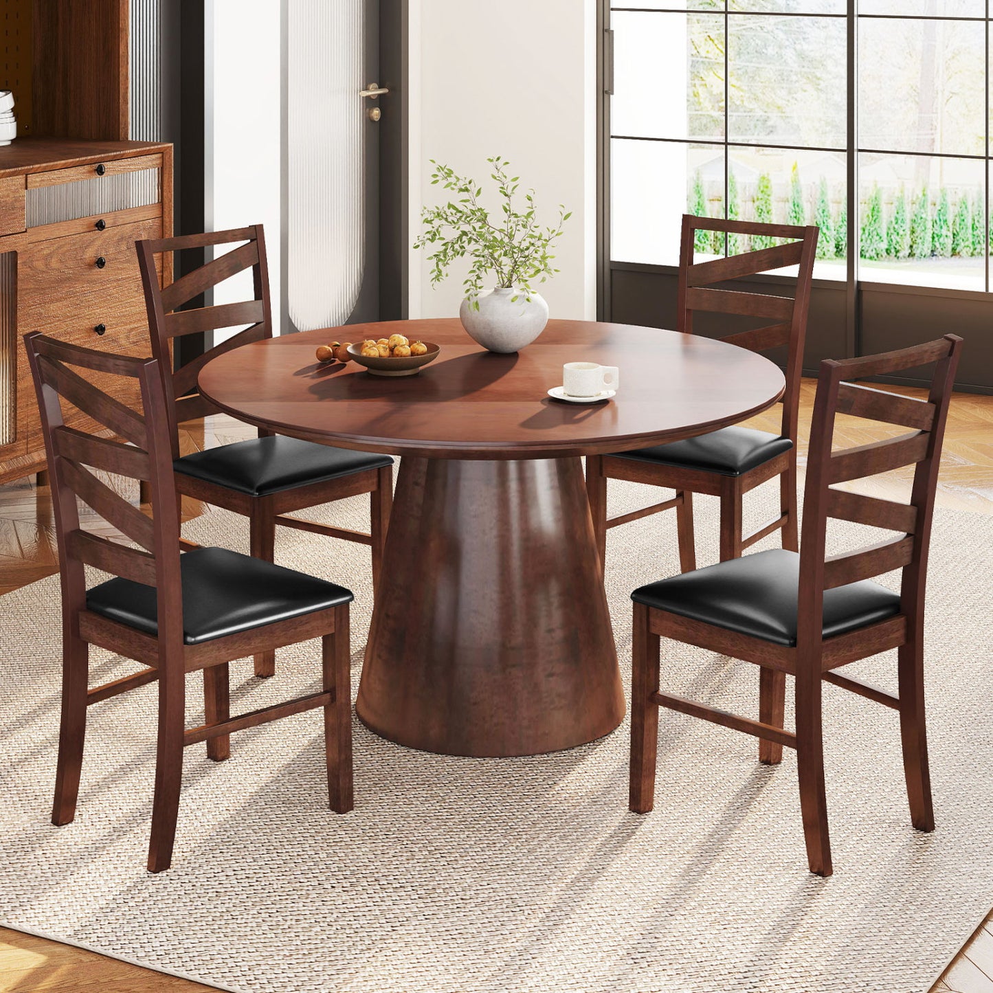 Dining Chairs Set of 2 with Rubber Wood Legs