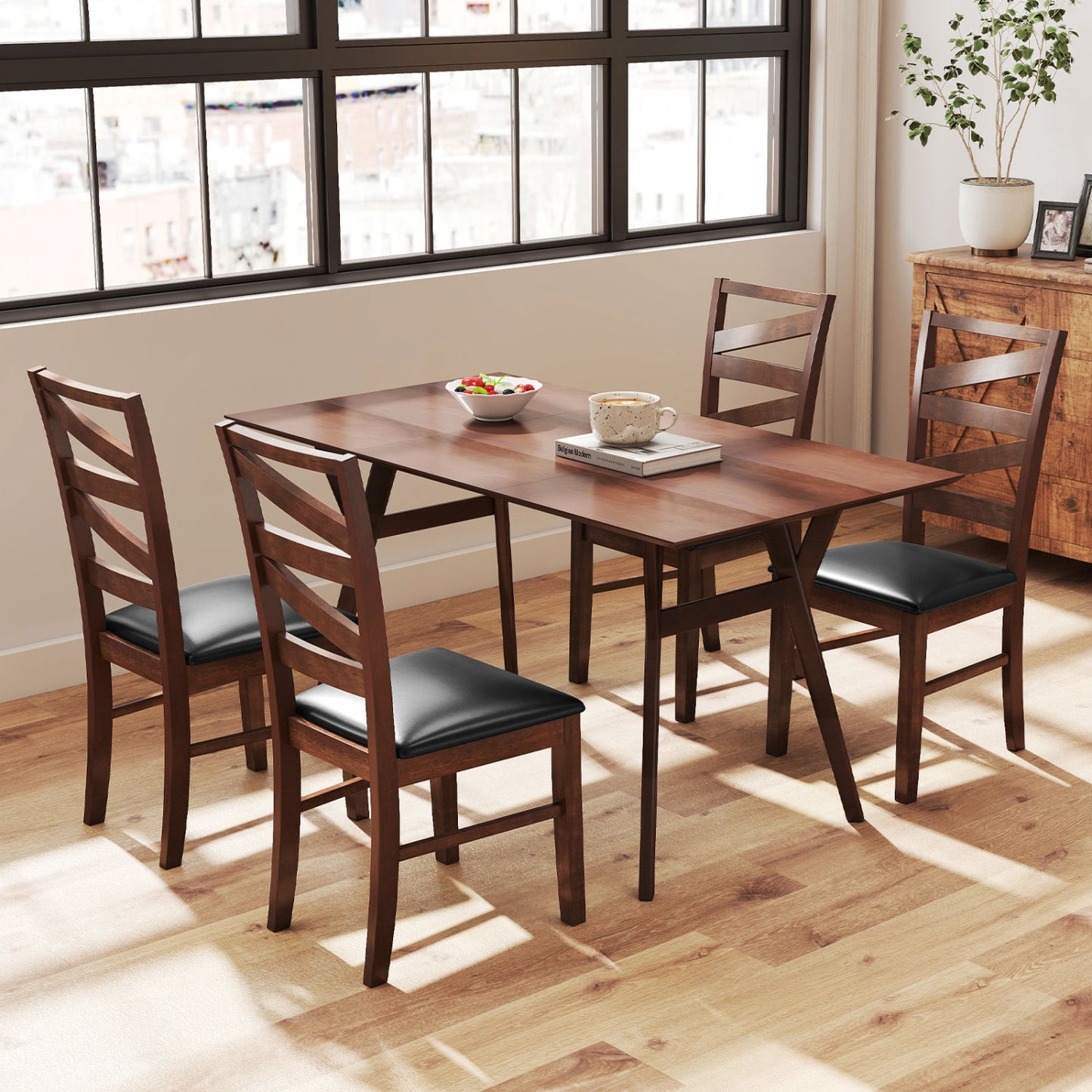 Dining Chairs Set of 2 with Rubber Wood Legs