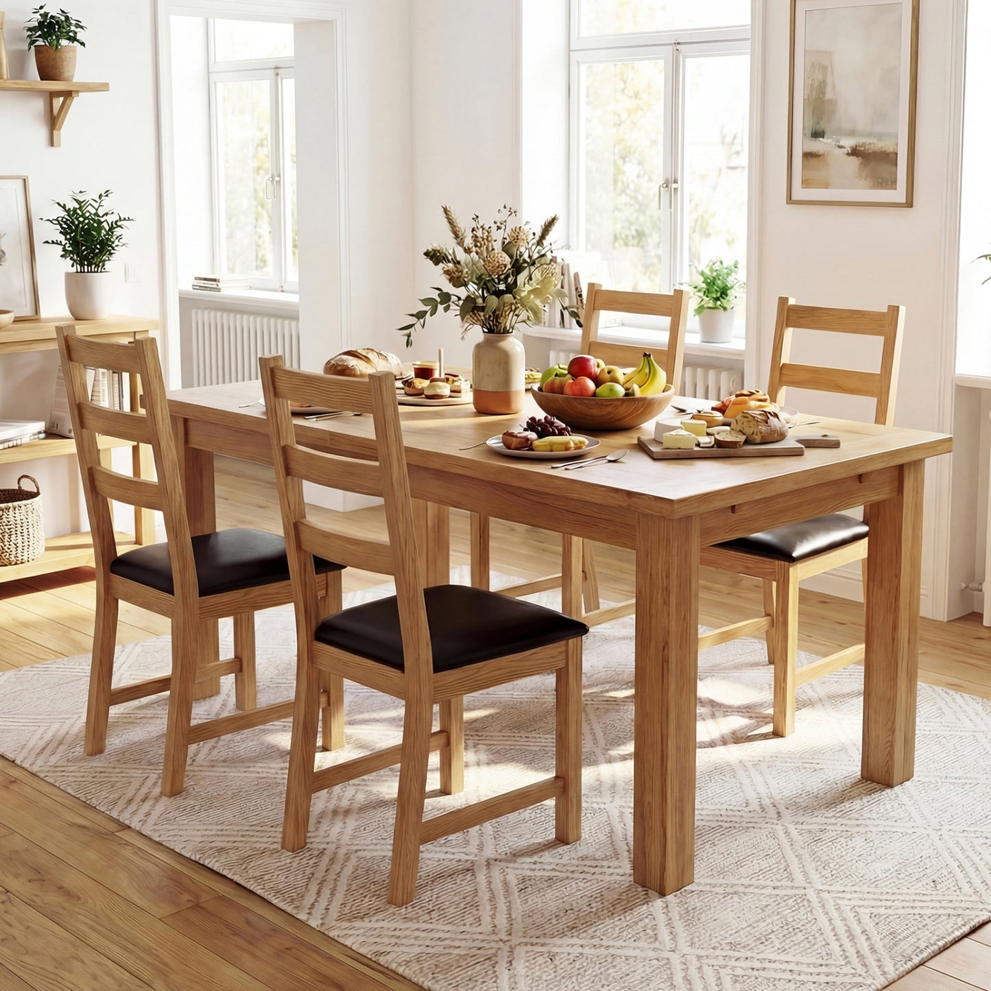 Farmhouse Dining Chairs Set of 2 with Hollowed Backrest
