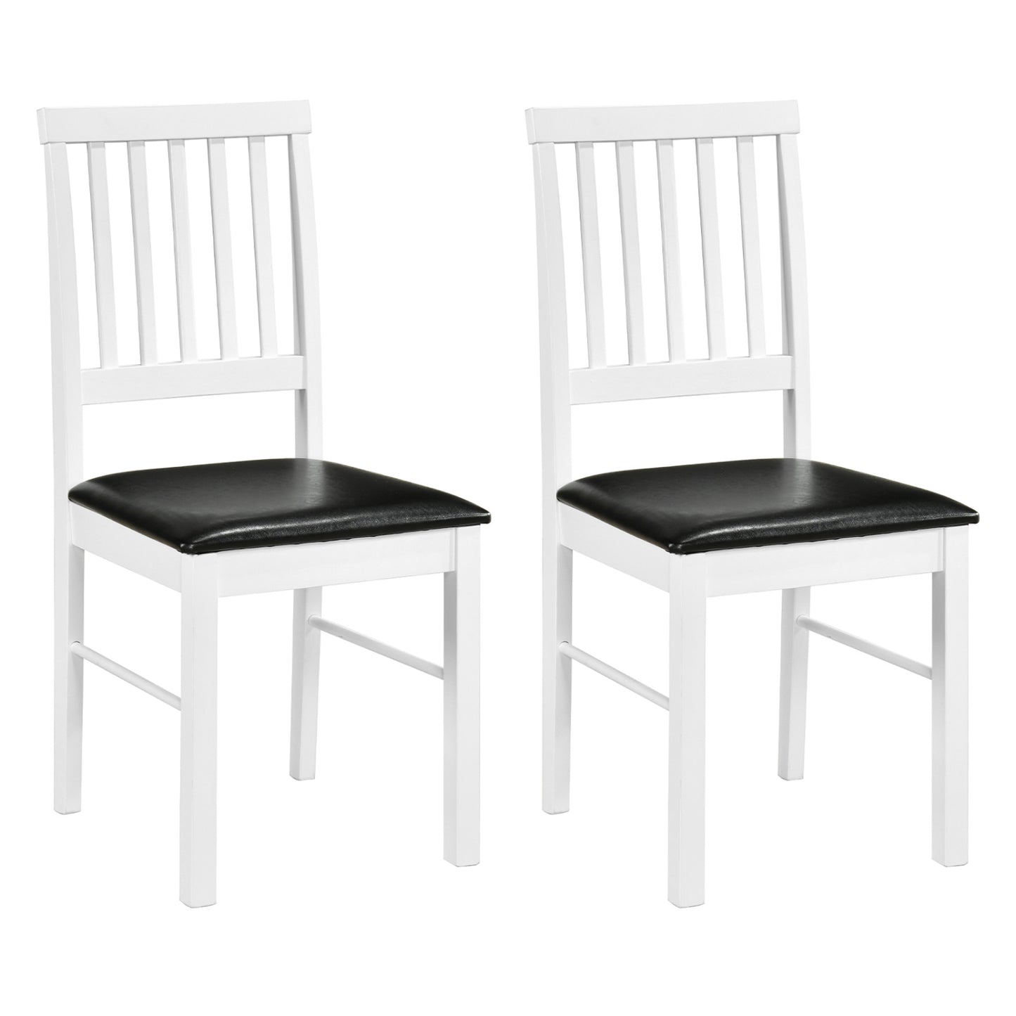 Mid-Century Dining Chairs Set of 2 with Upholstered Cushions