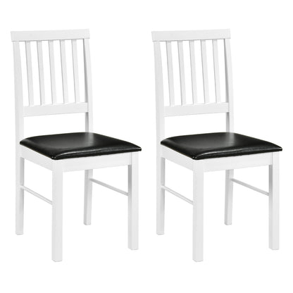 Mid-Century Dining Chairs Set of 2 with Upholstered Cushions