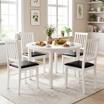 Mid-Century Dining Chairs Set of 2 with Upholstered Cushions