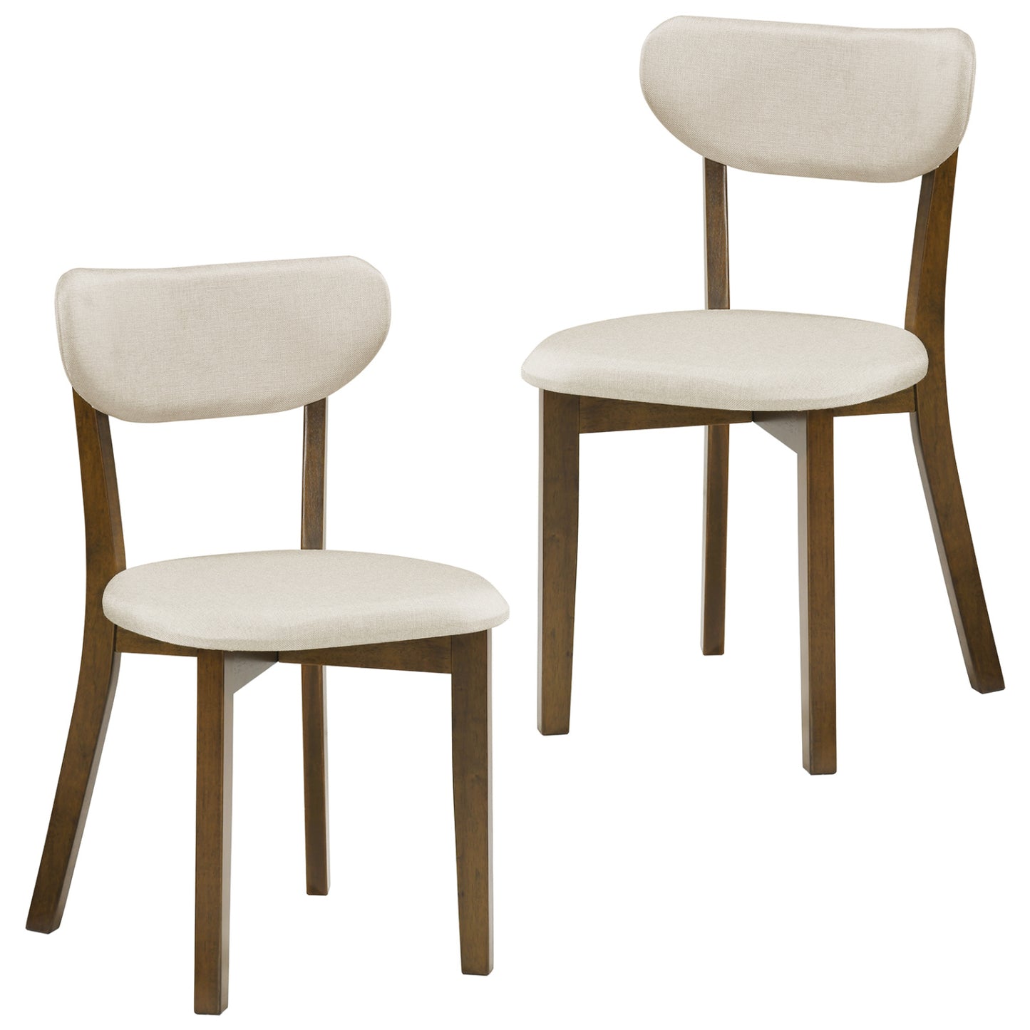 Upholstered Dining Chairs Set of 2 with Rubber Wood Frame