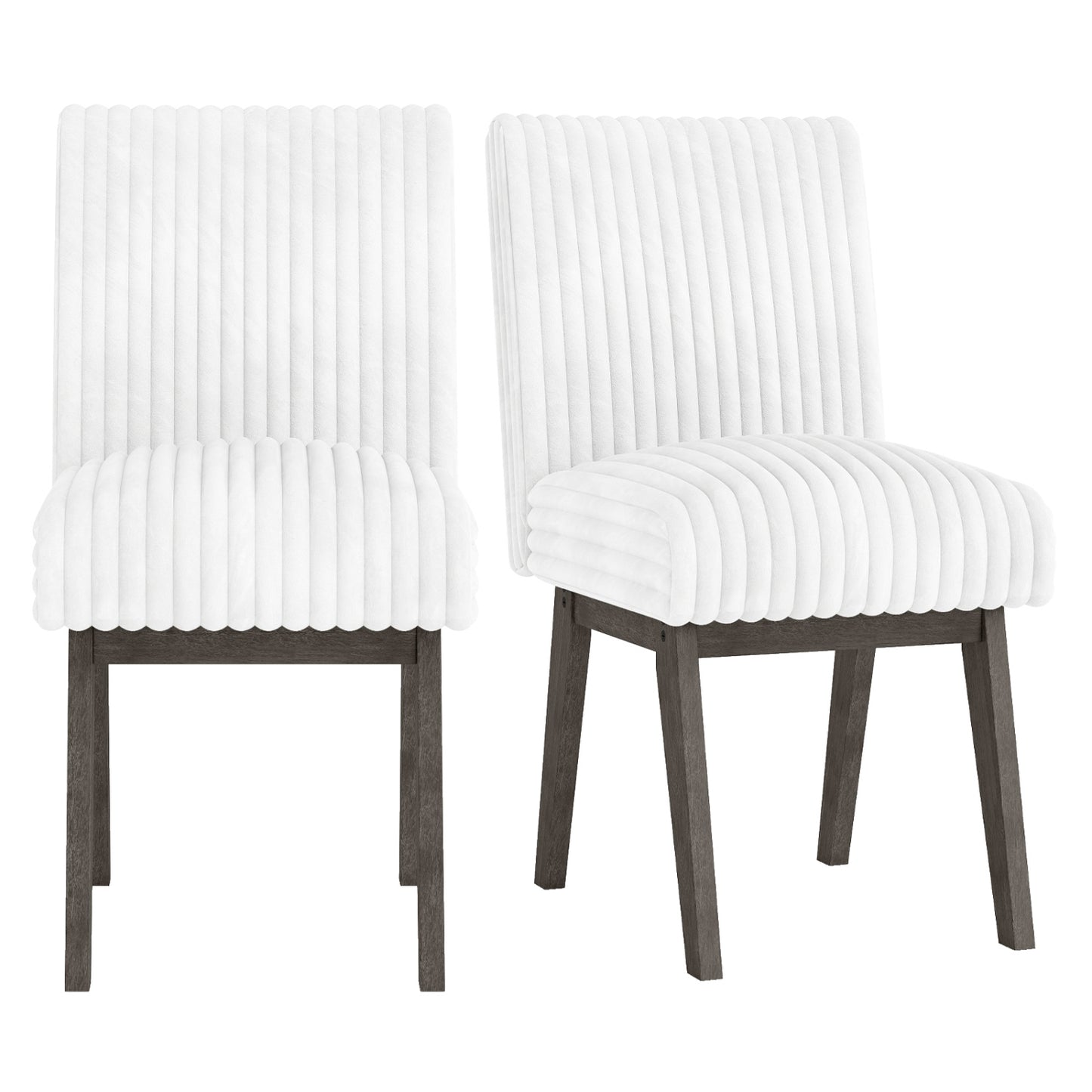 Upholstered Dining Chairs Set of 2 with Tufted Back