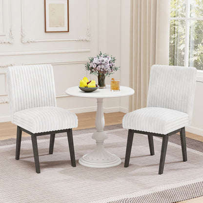 Upholstered Dining Chairs Set of 2 with Tufted Back