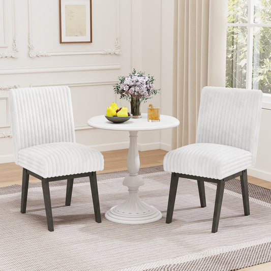 Upholstered Dining Chairs Set of 2 with Tufted Back