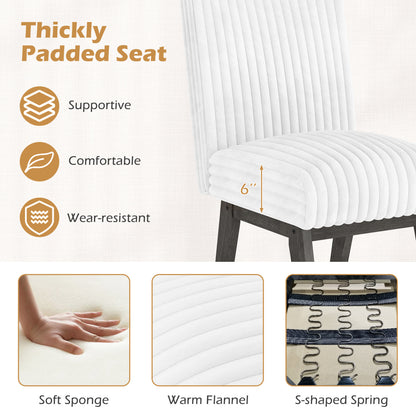 Upholstered Dining Chairs Set of 2 with Tufted Back
