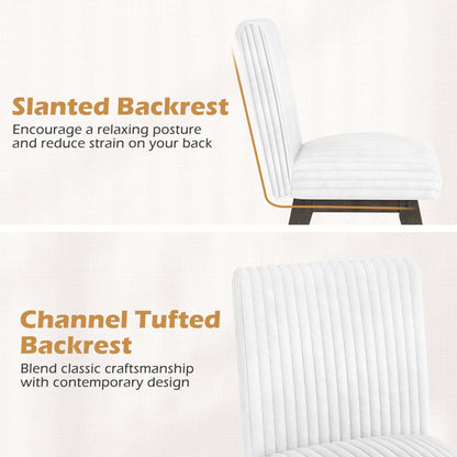 Upholstered Dining Chairs Set of 2 with Tufted Back