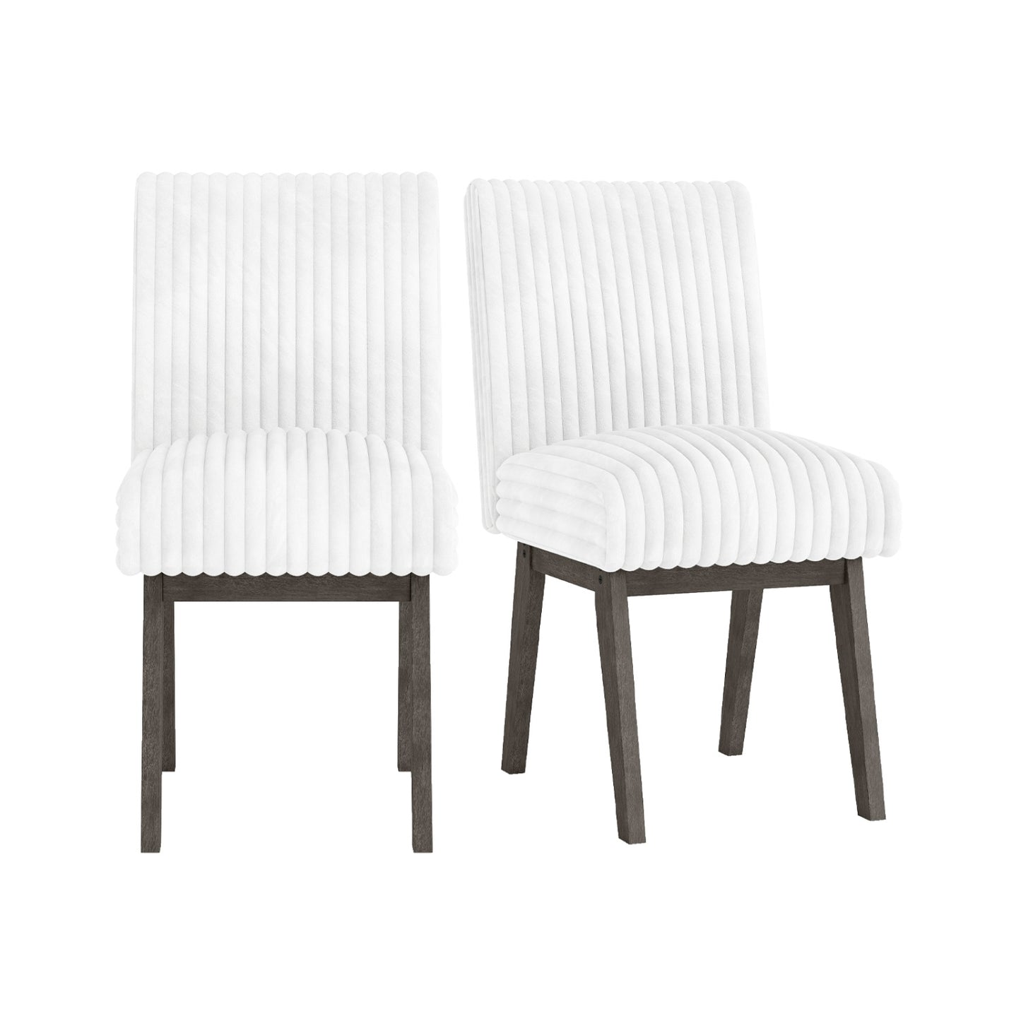 Upholstered Dining Chairs Set of 2 with Tufted Back