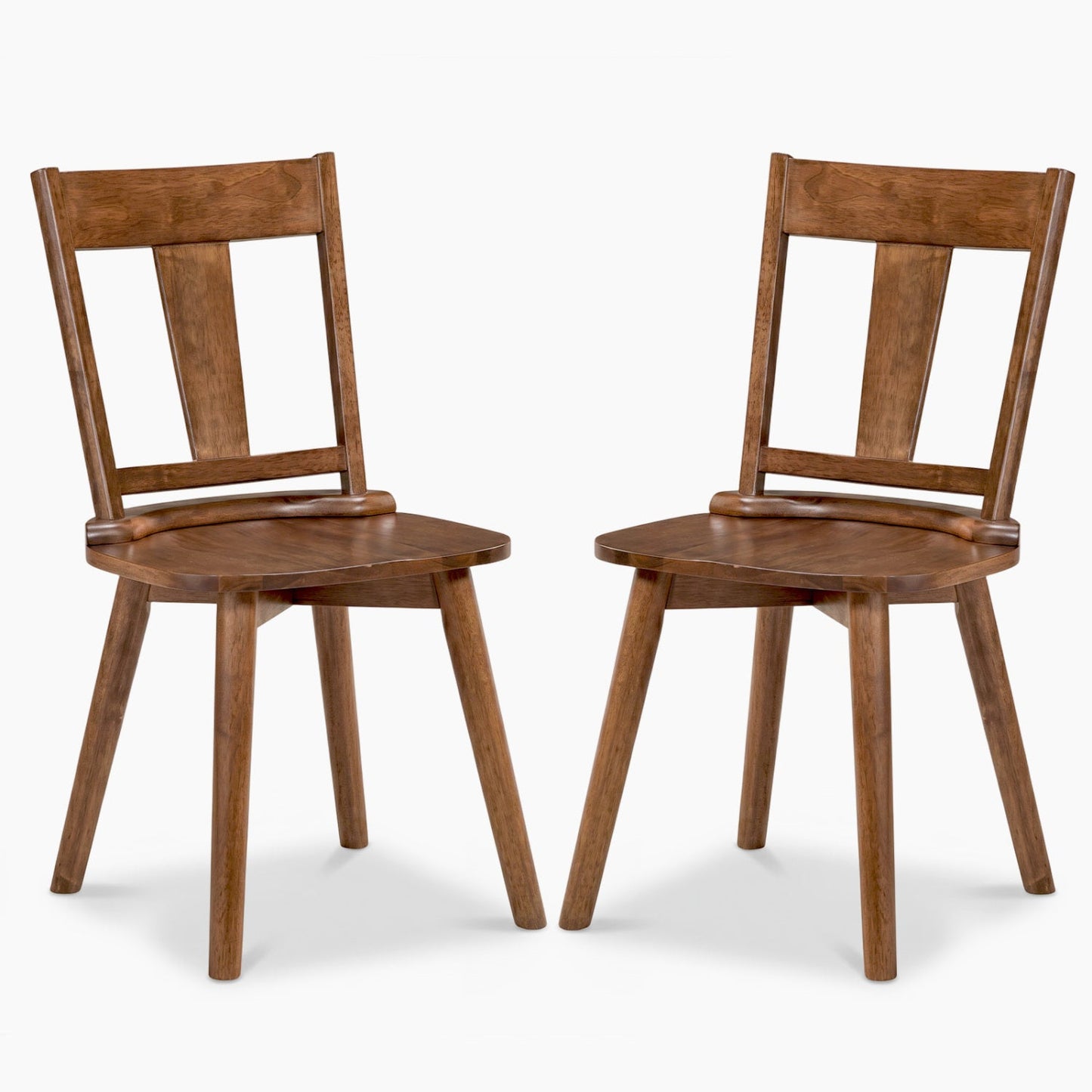 Solid Wood Dining Chairs Set of 2 with Ergonomic Backrest
