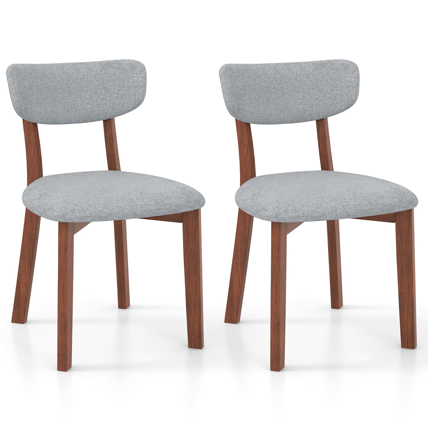 Upholstered Dining Chairs Set of 2 with Rubber Wood Frame