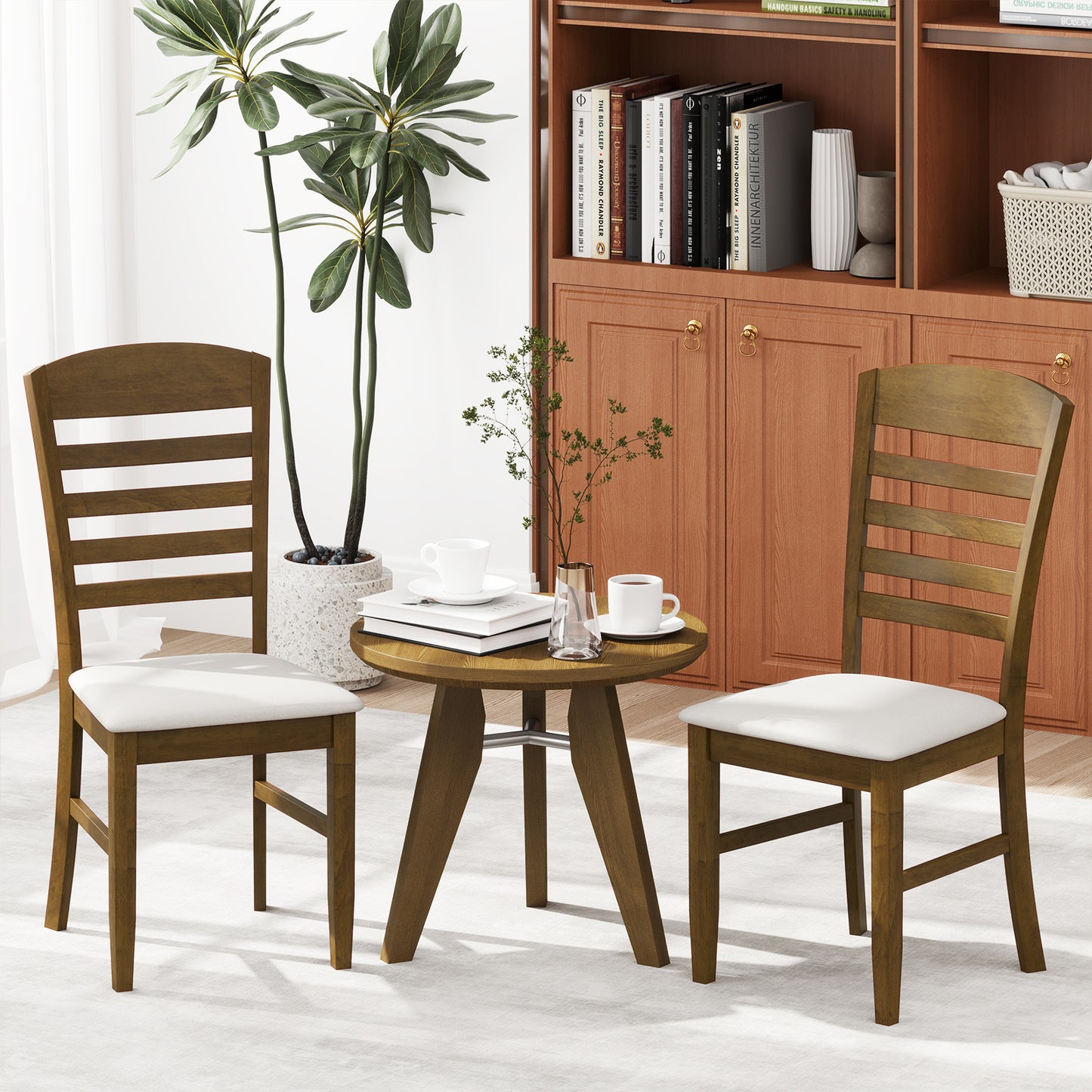 Dining Chairs Set of 2 with Padded Seat and Rubber Wood Frame