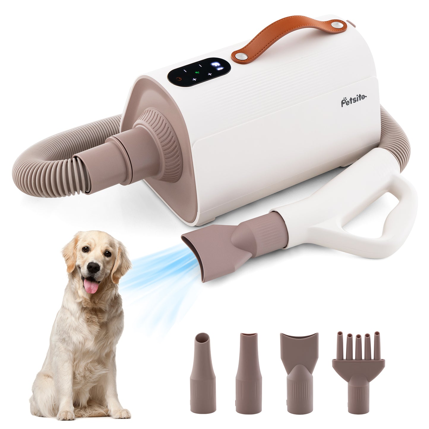 Pet Hair Dryer with Negative Ion Technology & Adjustable Temp