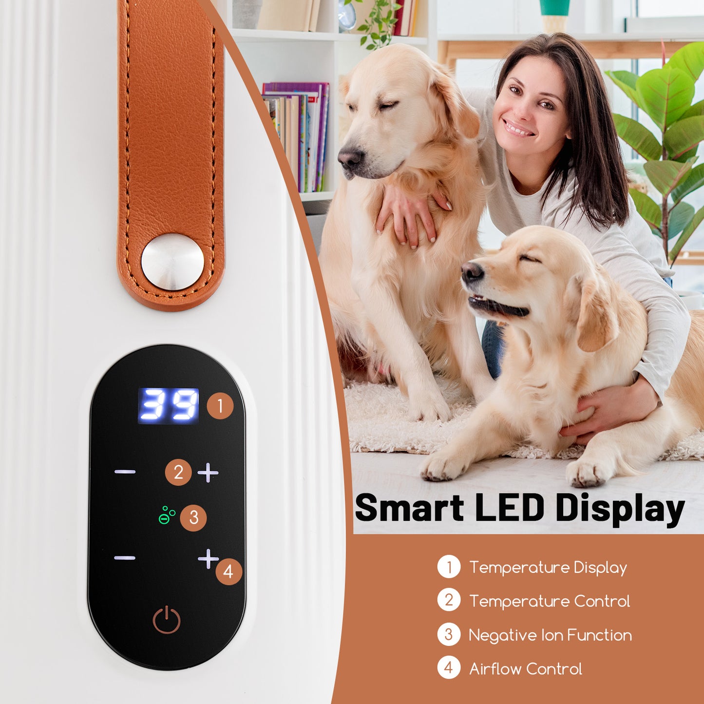 Pet Hair Dryer with Negative Ion Technology & Adjustable Temp