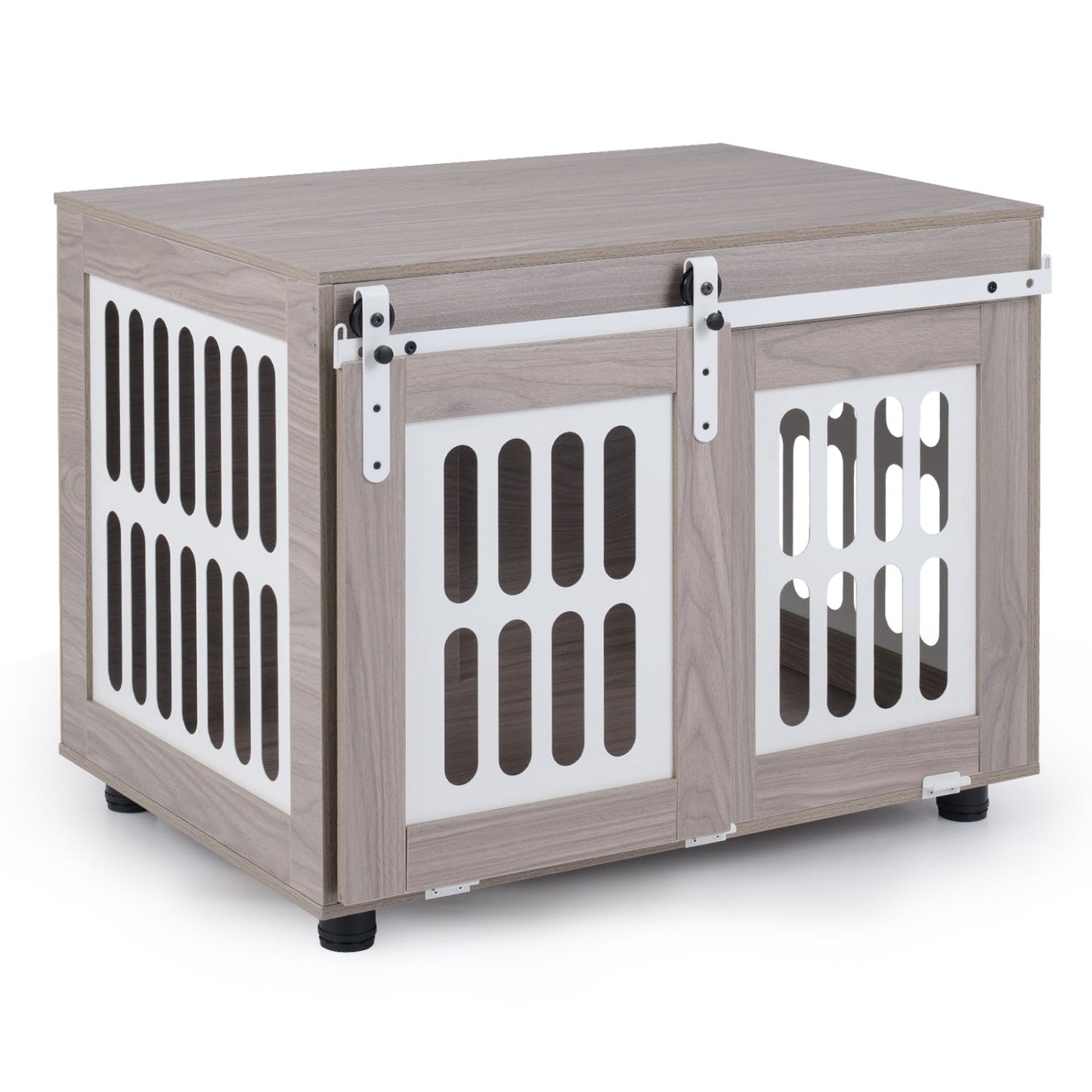 Dog Crate Furniture with Sliding Barn Door for Small Medium Dogs