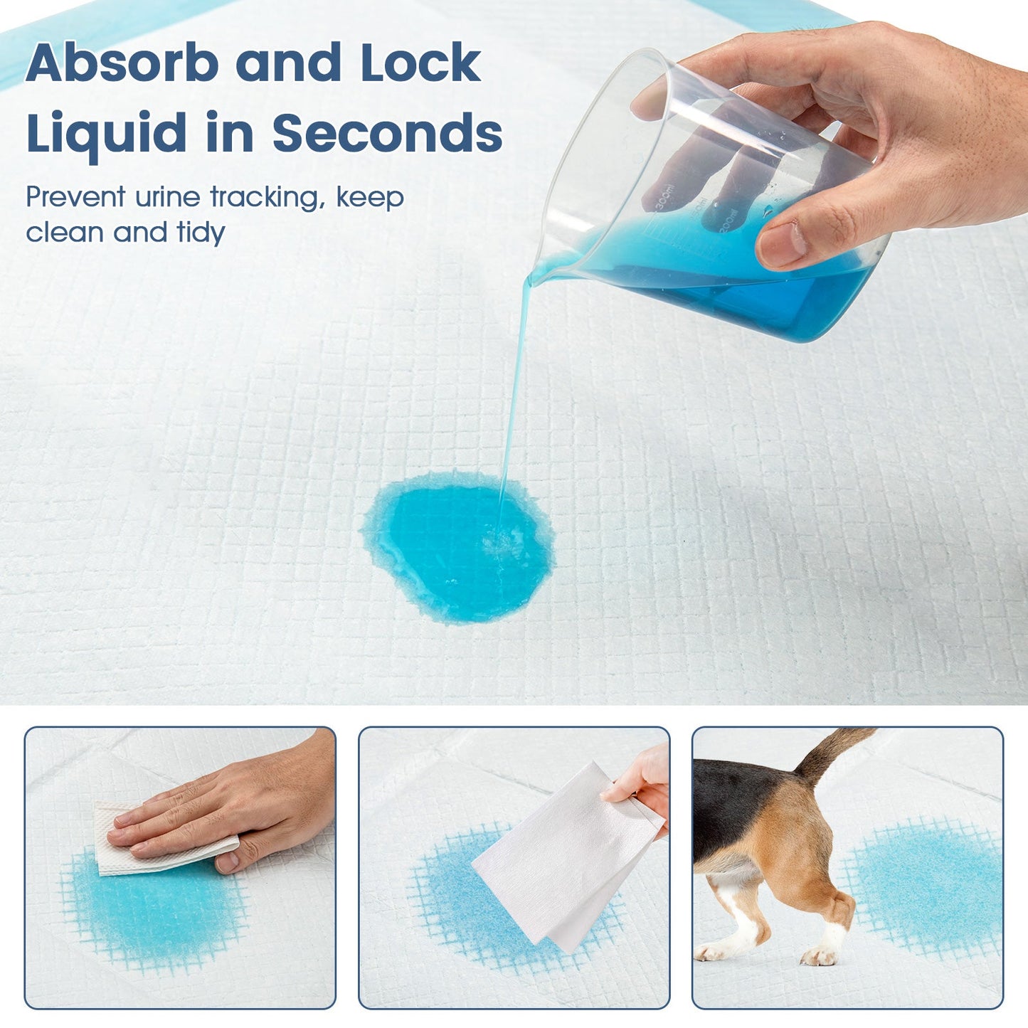 Dog and Puppy Pee Pads 36" x 36" (100 Counts) for Potty Training-Blue