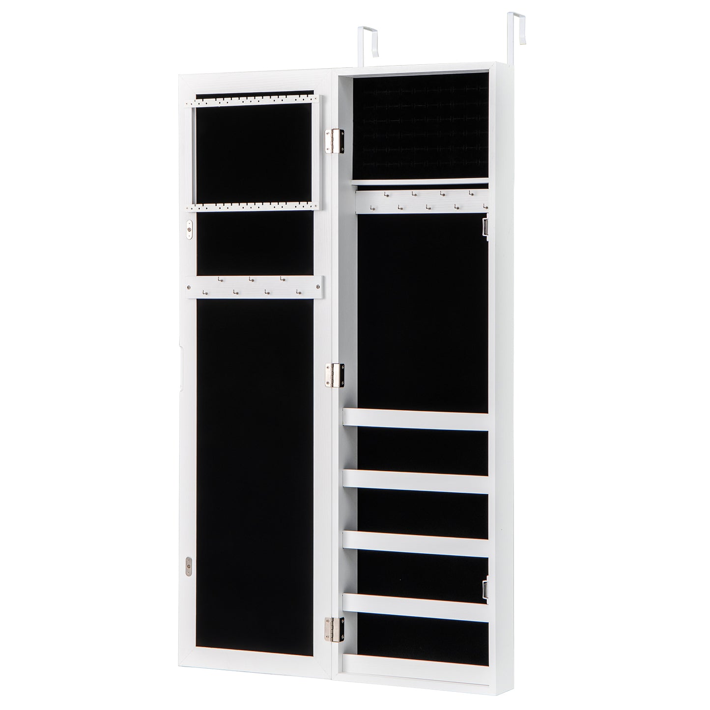 Wall Mounted Jewelry Armoire with Full-Length Mirror