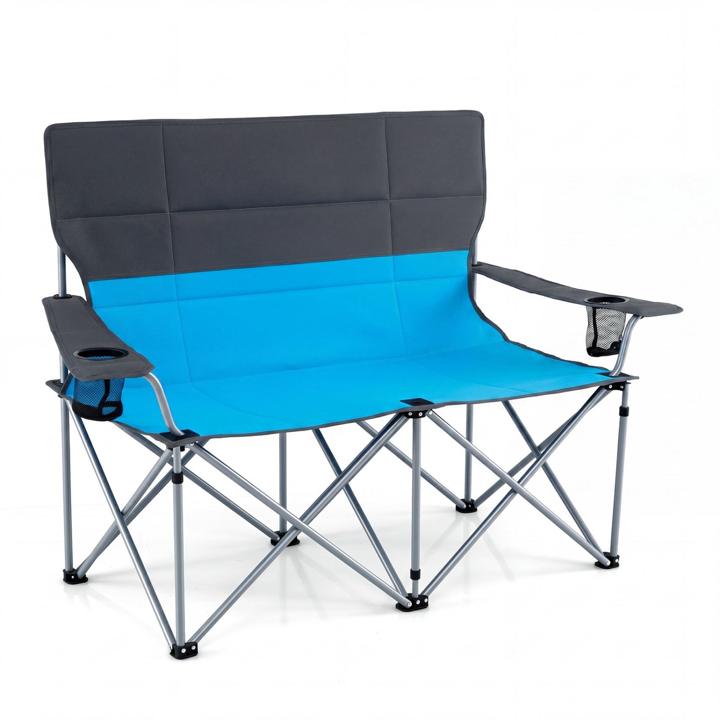 Double Camping Chair with Cup Holders and Carry Bag