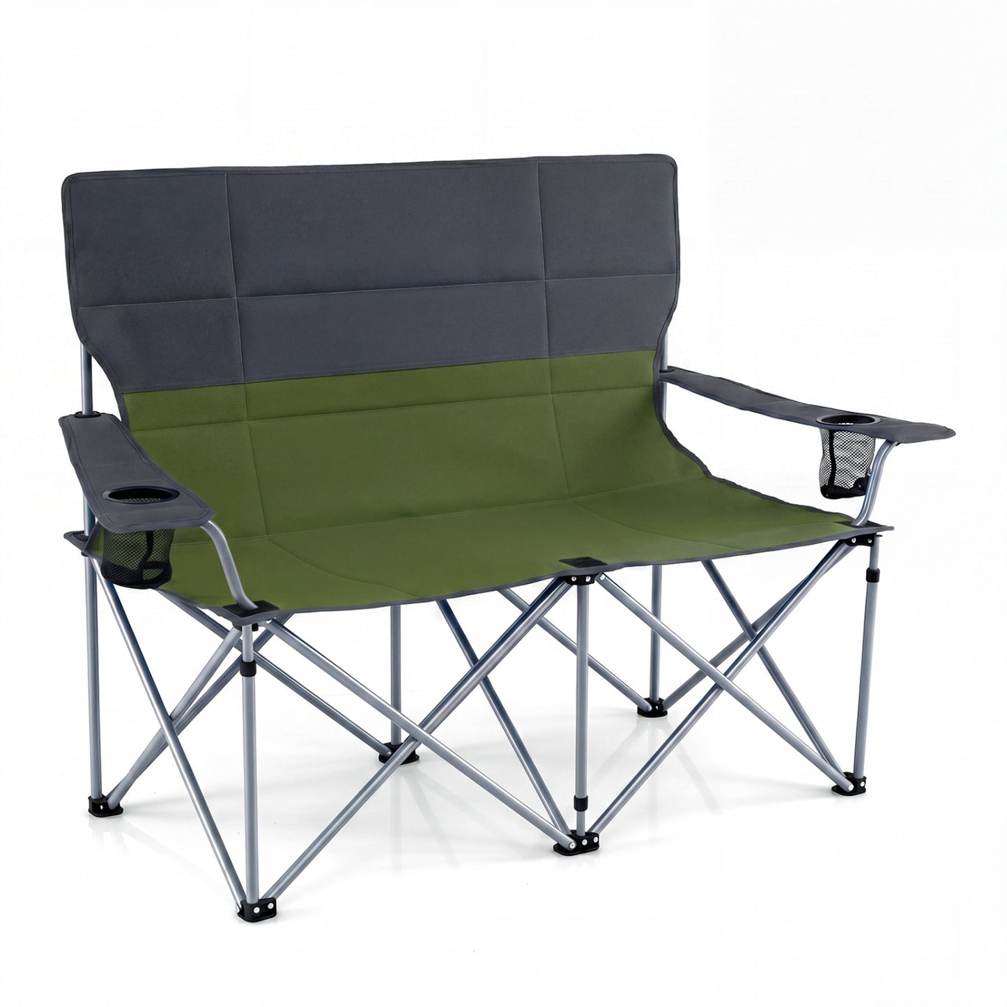 Double Camping Chair with Cup Holders and Carry Bag