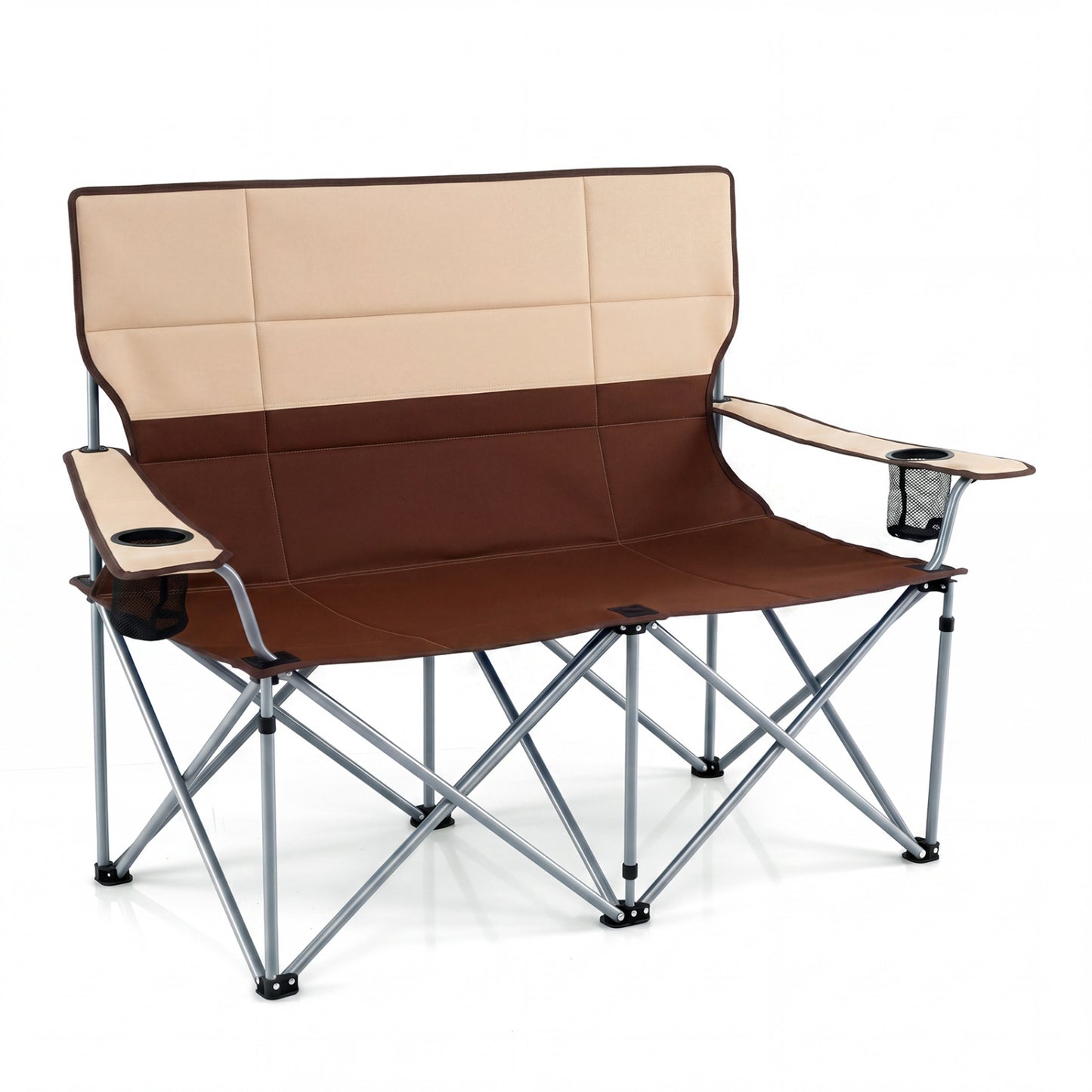 Double Camping Chair with Cup Holders and Carry Bag