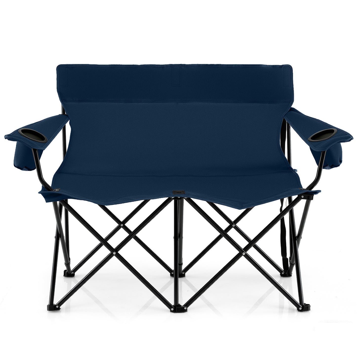 Double Camping Chair 2-Person Folding Loveseat with Cup Holders