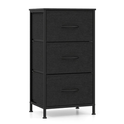 3-Drawer Fabric Dresser with Metal Frame for Bedroom Storage