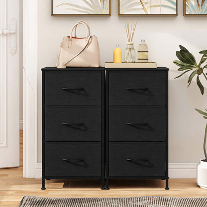 3-Drawer Fabric Dresser with Metal Frame for Bedroom Storage