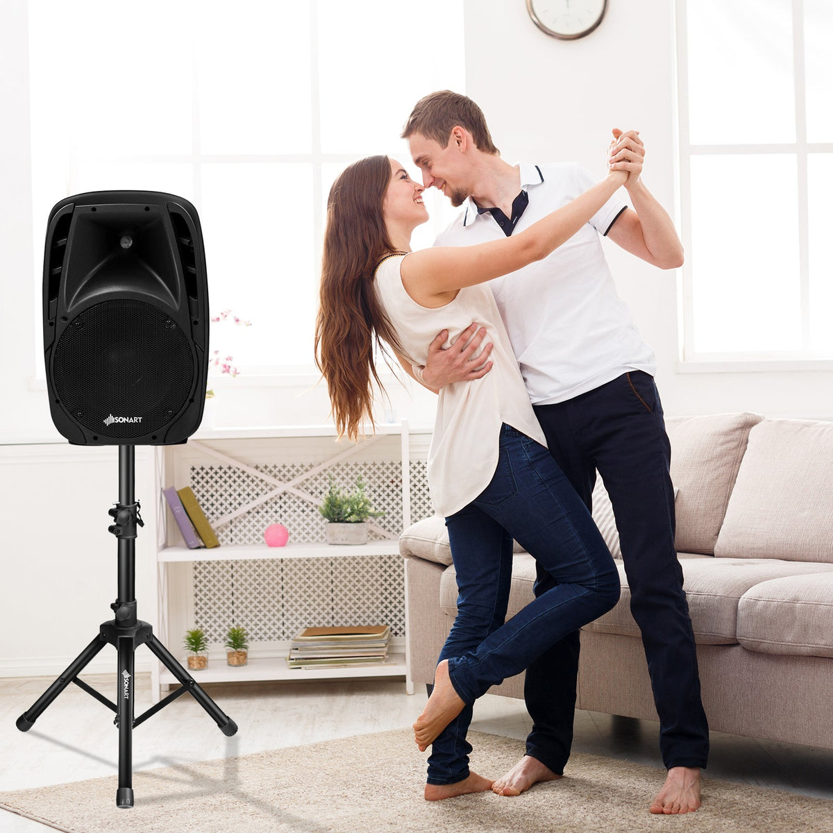 Dual 10 Inch 1600W Powered Mic Speaker Speakers with Bluetooth