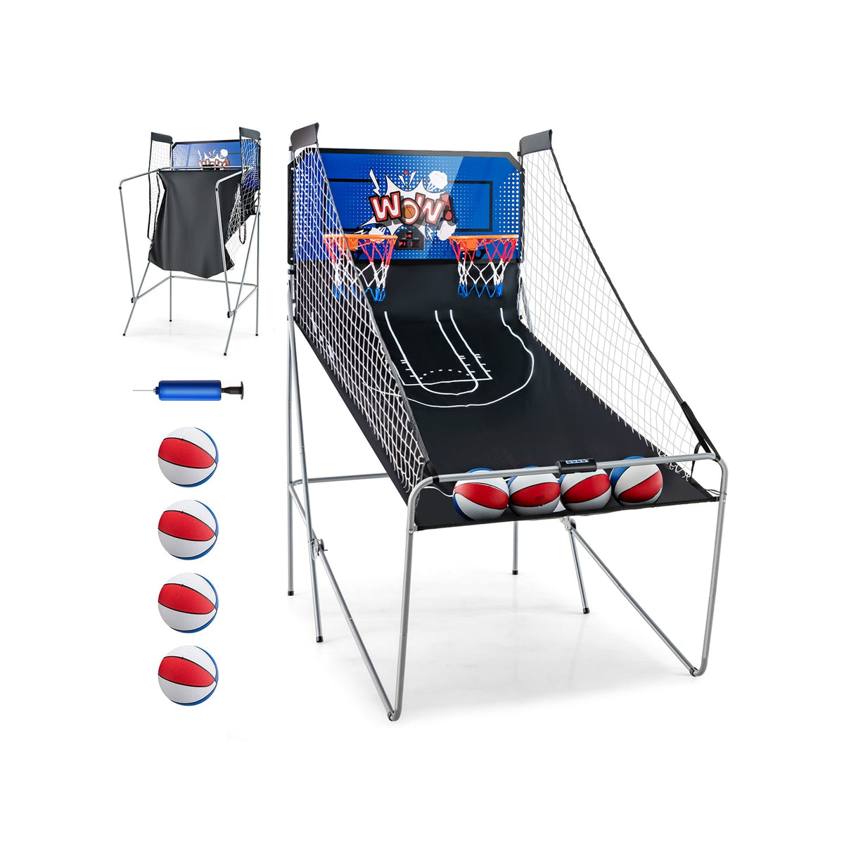 Dual Shot Basketball Arcade Game with 8 Game Modes and 4 Balls
